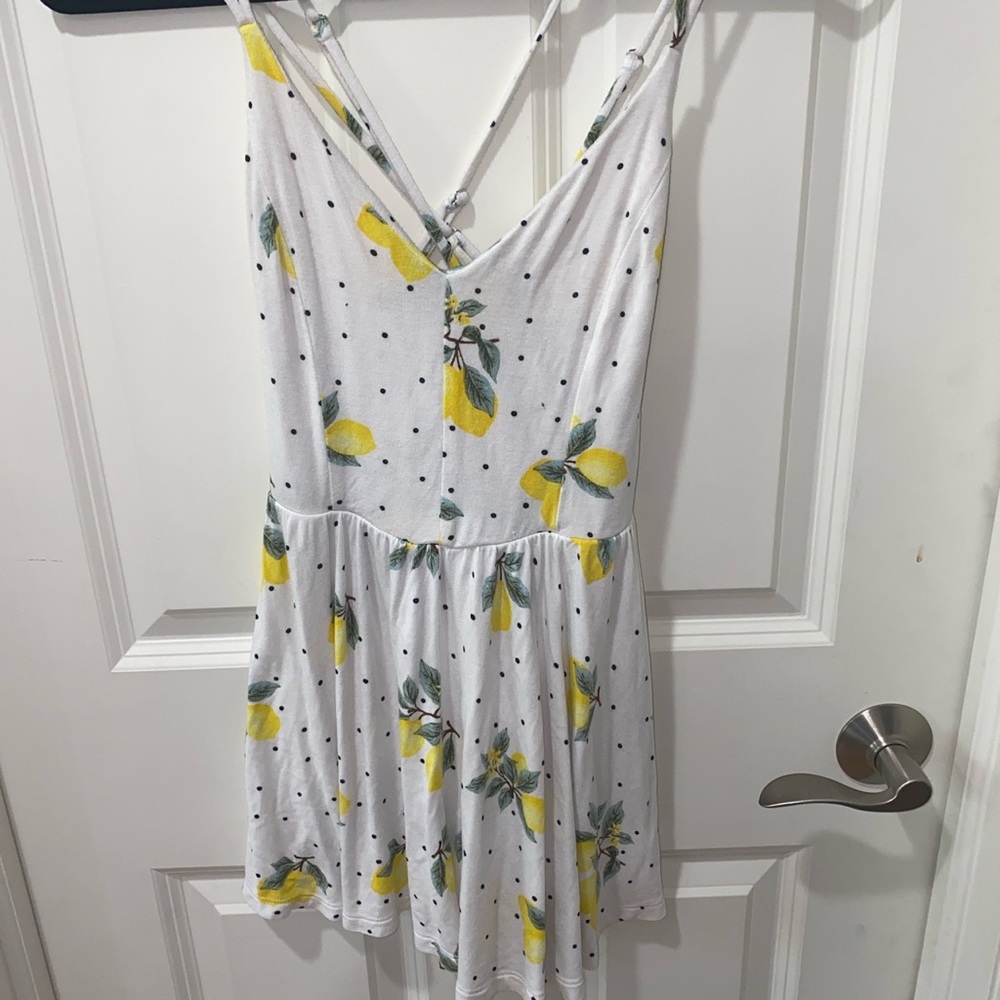 Lemons and Black polka dots Romper